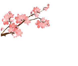 清新红粉色花瓣樱花装饰元素