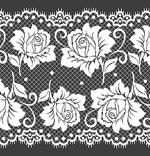 黑白玫瑰花蕾丝图案