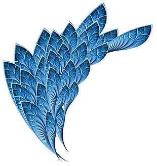 蓝色孔雀羽毛元素