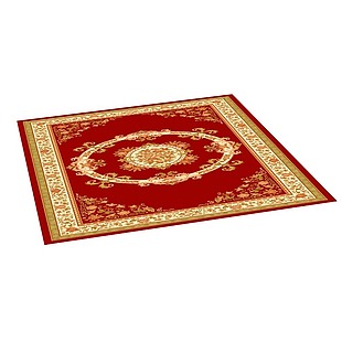 欧式红色花纹地毯元素