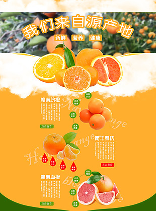 水果橙子淘宝首页模板
