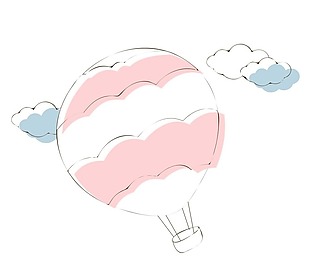 手绘粉色气球元素
