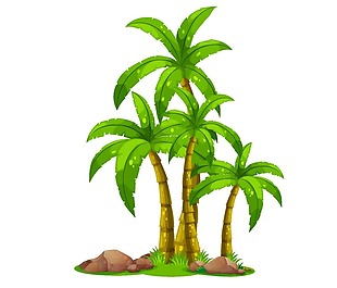 清新绿色椰树元素