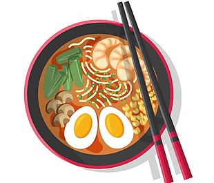手绘食物筷子元素