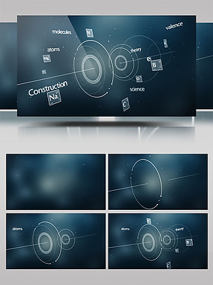 三维科技感细胞化学Logo动画展示AE模板
