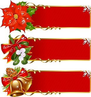 红色圣诞装饰框png元素