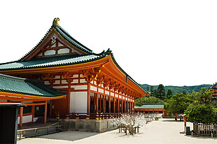 简约浅色屋顶日本旅游装饰元素