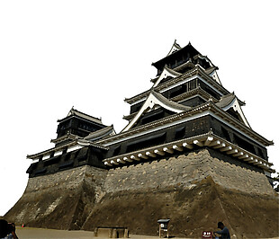 清新简约深色楼塔日本旅游装饰元素