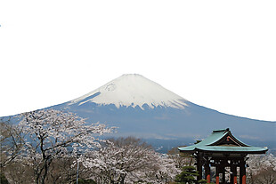 清新蓝色雪山日本旅游装饰元素