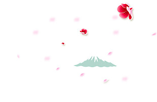 清新浪漫玫红色樱花日本旅游装饰元素
