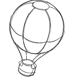 卡通手绘热气球png元素