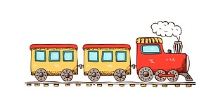 卡通疾驰的小火车png元素