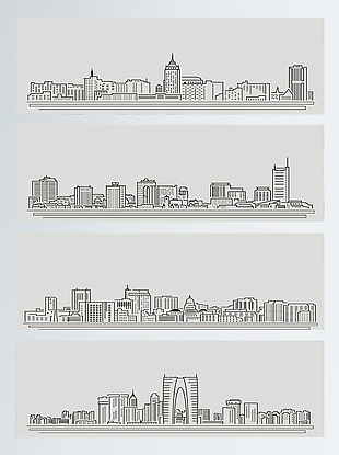 线条城市广告背景图案
