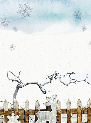 冬季雪花背景海报设计
