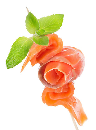 鲜美花型三文鱼日式料理美食产品实物