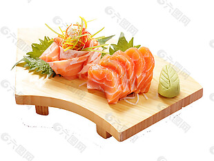 清新鲜美橙色三文鱼料理美食产品实物