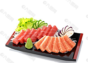 新鲜三文鱼日式料理美食产品实物
