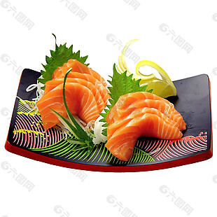 清新三文鱼日式料理美食产品实物