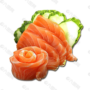 日式三文鱼料理美食产品实物