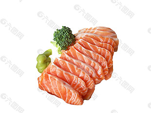 精致纹理分明三文鱼料理美食产品实物