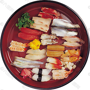 鲜美深红色盘子日式料理美食产品实物