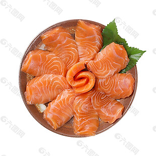 清新三文鱼日式料理美食产品实物