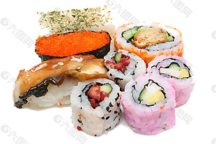 精致粉色寿司料理美食产品实物
