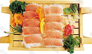 精致三文鱼日式料理美食产品实物