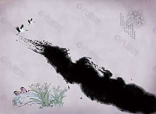 简约中国风水墨海报背景设计