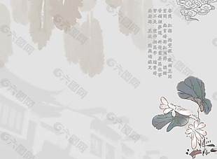 水墨中国风花朵海报背景设计