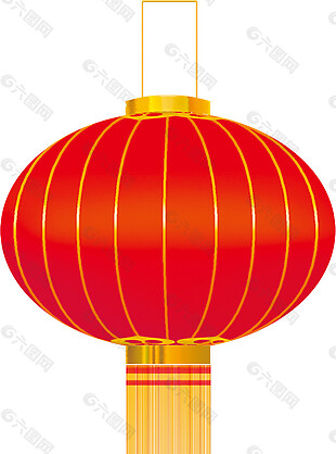 中式大红灯笼PNG元素