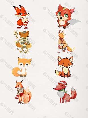 卡通可爱狐狸装饰图案