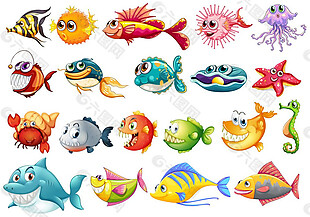 一群彩色鱼图片