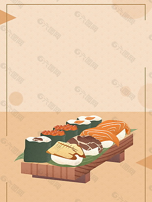 卡通日本料理美食海报