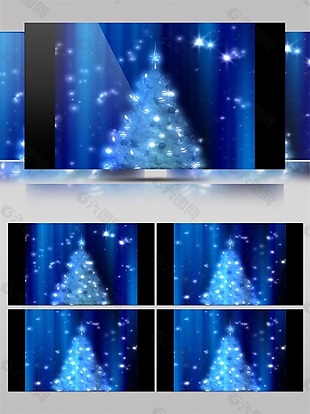 蓝色松树圣诞节视频素材