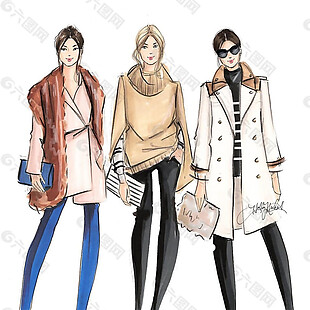 三款时尚女装设计图