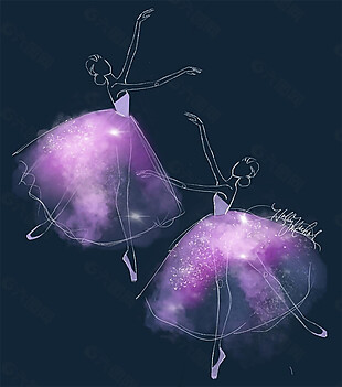 紫色舞蹈晚礼服设计效果图