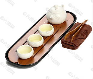 淡雅木制茶具产品实物