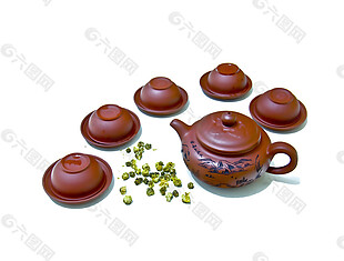 简约风格褐色茶具产品实物