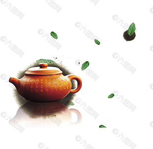 雅致黄褐色茶壶产品实物