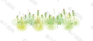 卡通绿色植物png元素