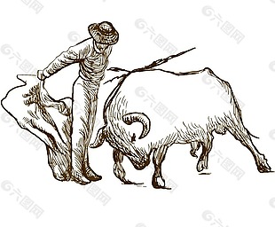 卡通西班牙斗牛士png元素