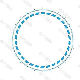 创意蓝色圆环png元素