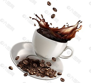 创意咖啡豆咖啡png元素