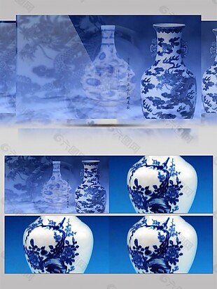 传统青花瓷瓷瓶高清视频素材