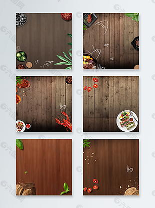 欧式木质食物主图木板质感简约背景