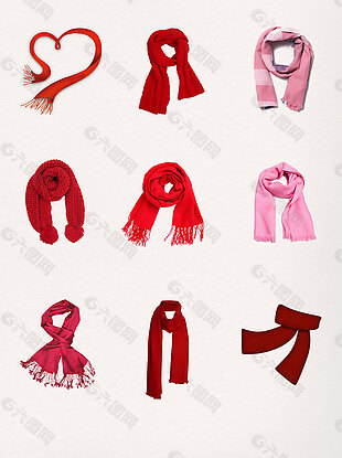 红色粉色漂亮舒适围巾