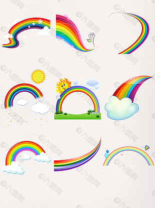 可爱卡通彩虹装饰元素