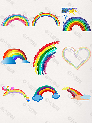 七色彩虹装饰元素