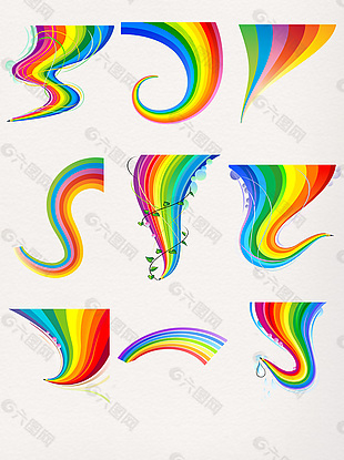 卡通手绘彩虹装饰元素